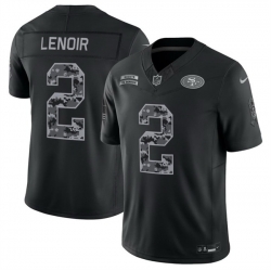 Men San Francisco 49ers  2 Deommodore Lenoir Black F U S E  2026 Salute to Service Limited Stitched Football Jersey