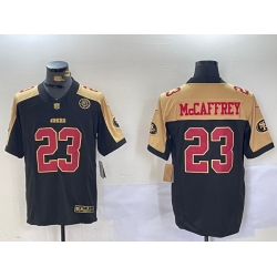 Men San Francisco 49ers 23 Christian McCaffrey BlackWhite 2024 F U S E Patch Alternate Vapor Limited Stitched Football Jersey 1