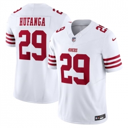 Men San Francisco 49ers 29 Talanoa Hufanga White 2023 F U S E  Vapor Untouchable Limited Stitched Football Jersey