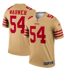 Men San Francisco 49ers 54 Fred Warner 2022 New Gold Inverted Legend Stitched Football Jersey