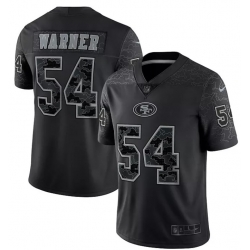 Men San Francisco 49ers Fred Warner #54 Black Reflective Limited Jersey