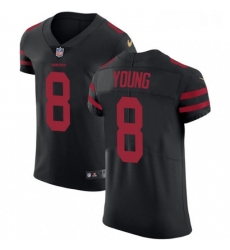 Mens Nike San Francisco 49ers 8 Steve Young Black Alternate Vapor Untouchable Elite Player NFL Jersey