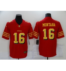 Men's San Francisco 49ers #16 Joe Montana Red Gold Untouchable Limited Jersey