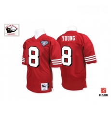 Mitchell and Ness San Francisco 49ers 8 Steve Young Red Team Color 75TH Authentic Throwback NFL Jersey
