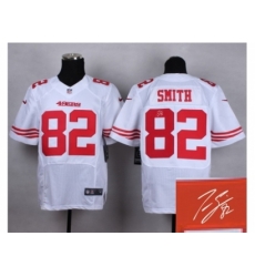 Nike San Francisco 49ers 82 Torrey Smith white Elite Signature Jerseys