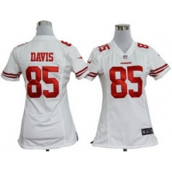 Women Nike NFL San Francisco 49ers 85# Vernon Davis White Jersey