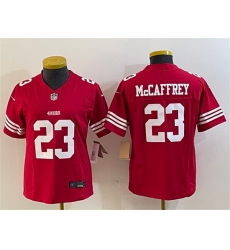 Women San Francisco 49ers 23 Christian McCaffrey Red 2023 F U S E  Vapor Untouchable Limited Stitched Jersey  Run Small