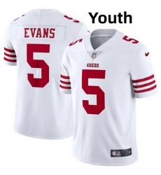 Youth San Francisco 49ers  5 Mike Evans White 2026 Vapor Untouchable Limited Stitched Football Jersey