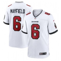 Men Tampa Bay Buccaneers 6 Baker Mayfield White Stitched Game Jersey