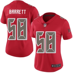 Women Buccaneers 58 Shaquil Barrett Red Stitched Football Limited Rush Jersey
