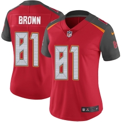 Women Nike Tampa Bay Buccaneers 81 Antonio Brown Red Team Color Women Stitched NFL Vapor Untouchable Limited Jersey