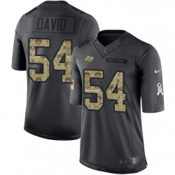 Youth Nike Tampa Bay Buccaneers 54 Lavonte David Limited Black 2016 Salute to Service NFL Jersey