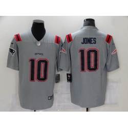 Men New England Patriots 10 Mac Jones Grey 2021 Inverted Legend Stitched NFL Nike Limited Jersey