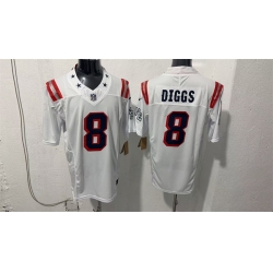 Men New England Patriots  8 Stefon Diggs White F U S E  Vapor Limited Stitched Football Jersey