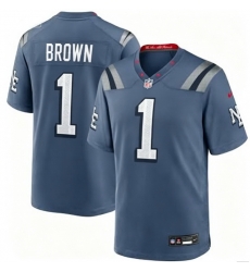 Men New England Patriots A.J. Brown #1 Navy 2025 Rivalries F U S E Vapor Limited Stitched Football Jersey Men New England Patriots A.J. Brown #1 Navy 2025 Rivalries F U S E Vapor Limited Stitched Football Jersey