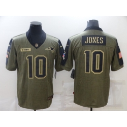 Men's New England Patriots #10 Mac Jones Nike Olive 2021 Salute To Service Limited Jersey