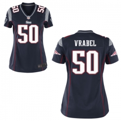 Women Nike Patroits #50 Mike Vrabel Navy Game Home NFL Jersey