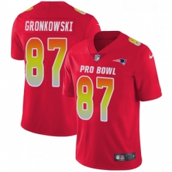 Womens Nike New England Patriots 87 Rob Gronkowski Limited Red 2018 Pro Bowl NFL Jersey