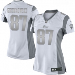 Womens Nike New England Patriots 87 Rob Gronkowski Limited White Platinum NFL Jersey