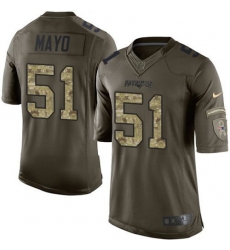 Nike Patriots #51 Jerod Mayo Green Youth Stitched NFL Limited Salute to Service Jersey