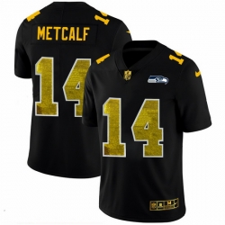 Seattle Seahawks 14 DK Metcalf Men Black Nike Golden Sequin Vapor Limited NFL Jersey