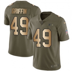 Nike Seahawks #49 Shaquem Griffin Olive Gold Youth Stitched NFL Limited 2017 Salute to Service Jersey