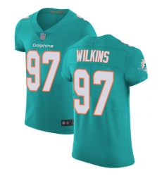 Dolphins 97 Christian Wilkins Aqua Green Team Color Men Stitched Football Vapor Untouchable Elite Jersey