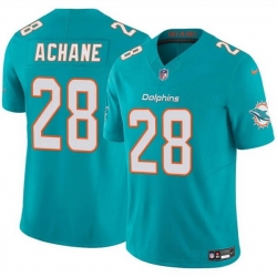 Men Miami Dolphins 28 De 27Von Achane Aqua 2024 F U S E Vapor Limited Stitched Football Jersey