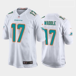 Men Miami Dolphins Jaylen Waddle Aqua White 2021 Draft Jersey