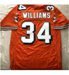 Men Miami Dolphins ricky williams #34 Orange Throwback Stitched NFL Jersey