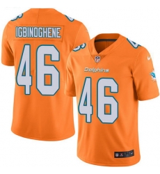 Nike Dolphins 46 Noah Igbinoghene Orange Men Stitched NFL Limited Rush Jersey
