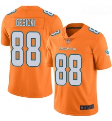 Dolphins #88 Mike Gesicki Orange Youth Stitched Football Limited Rush Jersey