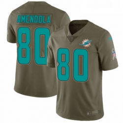 Youth Nike Miami Dolphins 80 Danny Amendola Limited Olive 2017 Salute to Service NFL Jersey