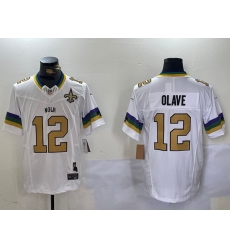 Men New Orleans Saints 12 Chris Olave BlackWhite 1987 Legacy Cool Base Stitched Baseball Jersey 3