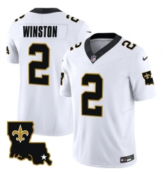 Men New Orleans Saints 2 Jameis Winston White 2023 F U S E  1987 Legacy Vapor Stitched Jersey