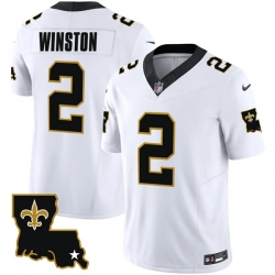 Men New Orleans Saints 2 Jameis Winston White 2023 F U S E  1987 Legacy Vapor Stitched Jersey