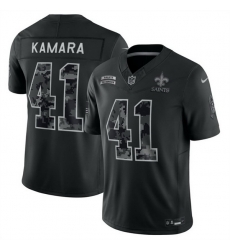 Men New Orleans Saints 41 Alvin Kamara Black F U S E 2026 Salute to Service Limited Stitched Football Jersey