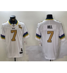 Men New Orleans Saints 7 Taysom Hill White 2024 F U S E Vapor Limited Stitched Jersey 5