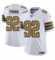 Men New Orleans Saints 92 Chase Young White Color Rush Limited Stitched Football Jersey