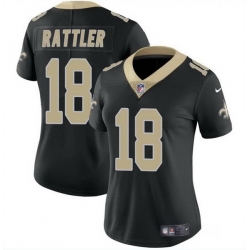 Women New Orleans Saints 18 Spencer Rattler Black Vapor Stitched Game Jersey