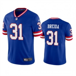 Men New York Giants 31 Matt Breida Royal Classic Vapor Limited Stitched Jersey