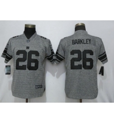 Women Nike Giants 26 Saquon Barkley Gray Gridiron Gray Women Vapor Untouchable Limited Jersey