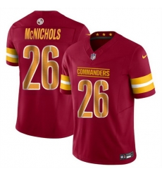 Men Washington Commanders 26 Jeremy McNichols Burgundy 2024 F U S E Vapor Limited Stitched Football Jersey