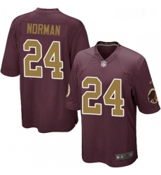 Mens Nike Washington Redskins 24 Josh Norman Game Burgundy RedGold Number Alternate 80TH Anniversary NFL Jersey