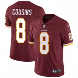 Mens Nike Washington Redskins 8 Kirk Cousins Burgundy Red Team Color Vapor Untouchable Limited Player NFL Jersey