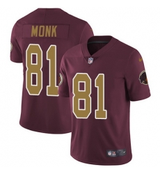 Nike Redskins #81 Art Monk Burgundy Red Alternate Mens Stitched NFL Vapor Untouchable Limited Jersey