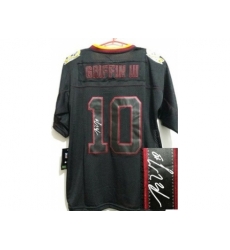 Nike Washington Redskins 10 Robert Griffin III Black Elite Light Out Signed NFL Jersey