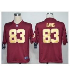 Nike Washington Redskins 83 Fred Davis Red Game Gold Number NFL Jersey