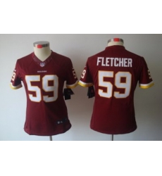 Women Nike Washington Redskins #59 Fletcher Red Color[NIKE LIMITED Jersey]