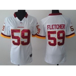 Women Nike Washington Redskins 59 London Fletcher White NFL Jerseys